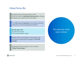 Emerging Risks Swiss Re 'Swiss Re global partnerships: innovative insurance solutions for ...