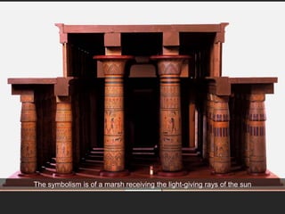 The symbolism is of a marsh receiving the light-giving rays of the sun
 