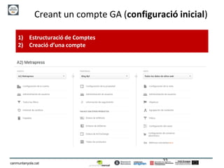 33
canmuntanyola.cat
Creant un compte GA (configuració inicial)
1) Estructuració de Comptes
2) Creació d’una compte
 