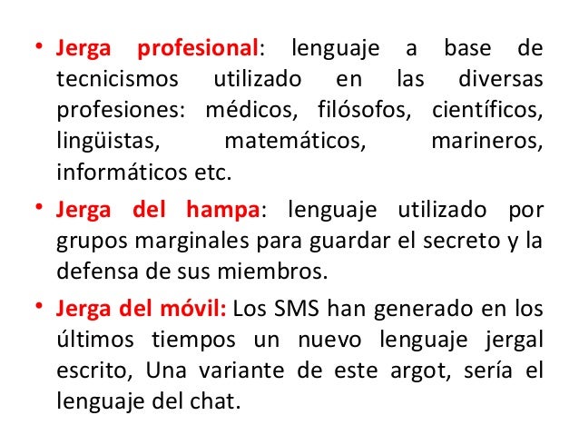 Palabras Tecnicas De La Jerga Profesional