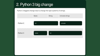 Now	that	Python	3	have	separate	types	for	bytes	and	string,	we	now	longer	can	mess	with
encode	and	decode:
string	=	''
str...