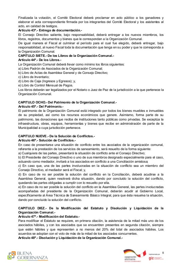 3 Modelo De Acta De Constitucion De La Oc Y Aprobacion De Estatutos