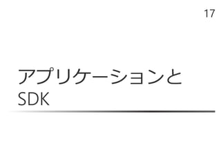 アプリケーションと
SDK
17
 