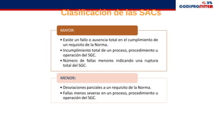 Clasificación de las SACs
 