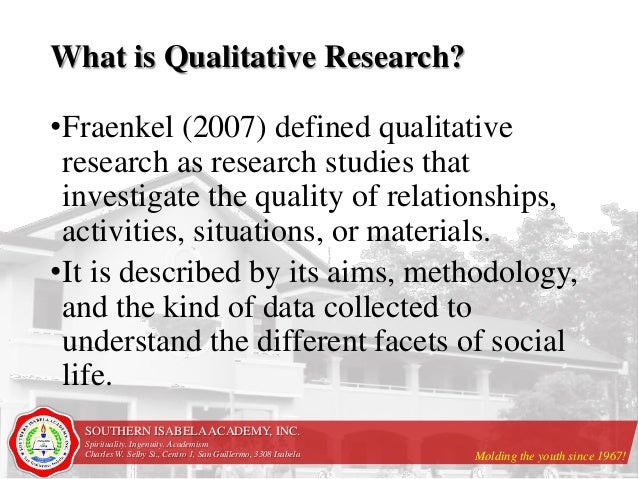 The Nature of Qualitative Studies