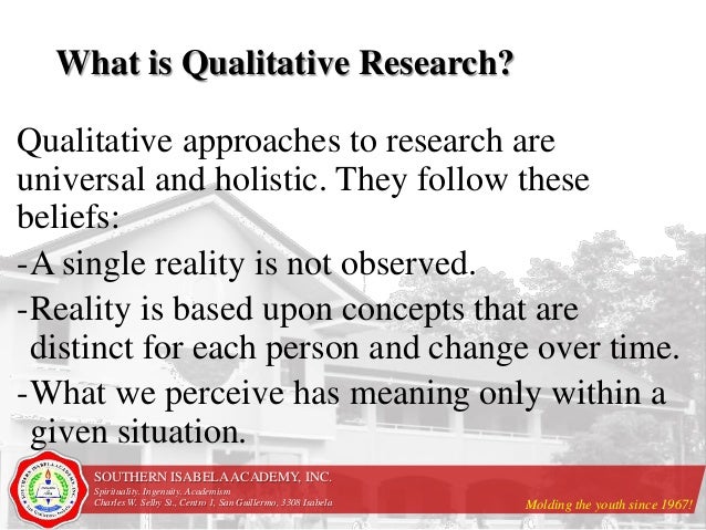 The Nature of Qualitative Studies