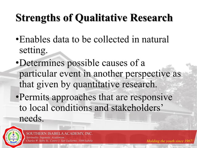 strengths and weaknesses of qualitative research ppt