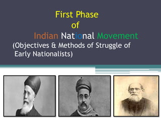 First Phase
of
Indian National Movement
(Objectives & Methods of Struggle of
Early Nationalists)
 