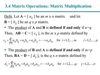 Chapter 3: Linear Systems and Matrices - Part 2/Slides | PDF