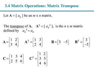 Chapter 3: Linear Systems and Matrices - Part 2/Slides | PDF