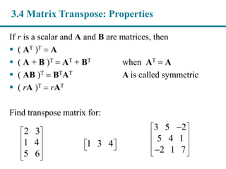 Chapter 3: Linear Systems and Matrices - Part 2/Slides | PDF