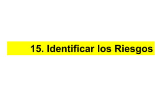 15. Identificar los Riesgos
 