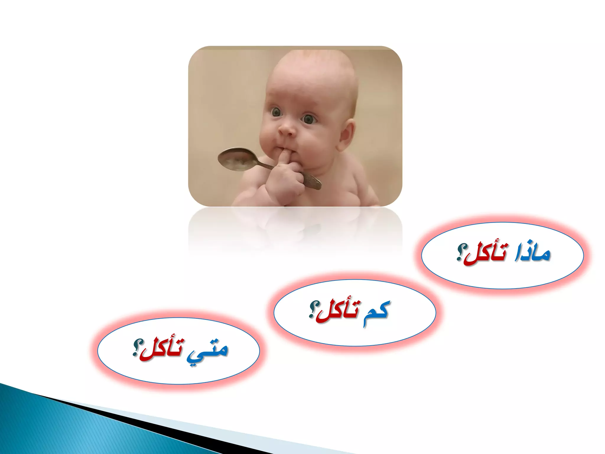 ‫ماذا‬‫تأكل‬‫؟‬
ً‫مت‬‫تأكل‬‫؟‬
‫كم‬‫تأكل‬‫؟‬
 
