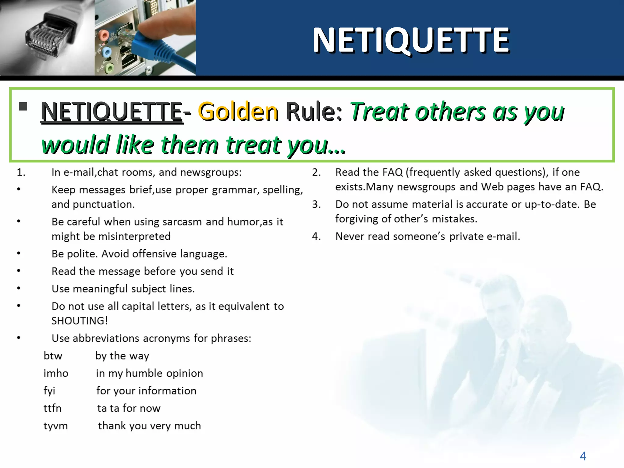 COMPUTER ETHICS AND SECURITY PPT Email Internet Computer ethics and security ppt email internet