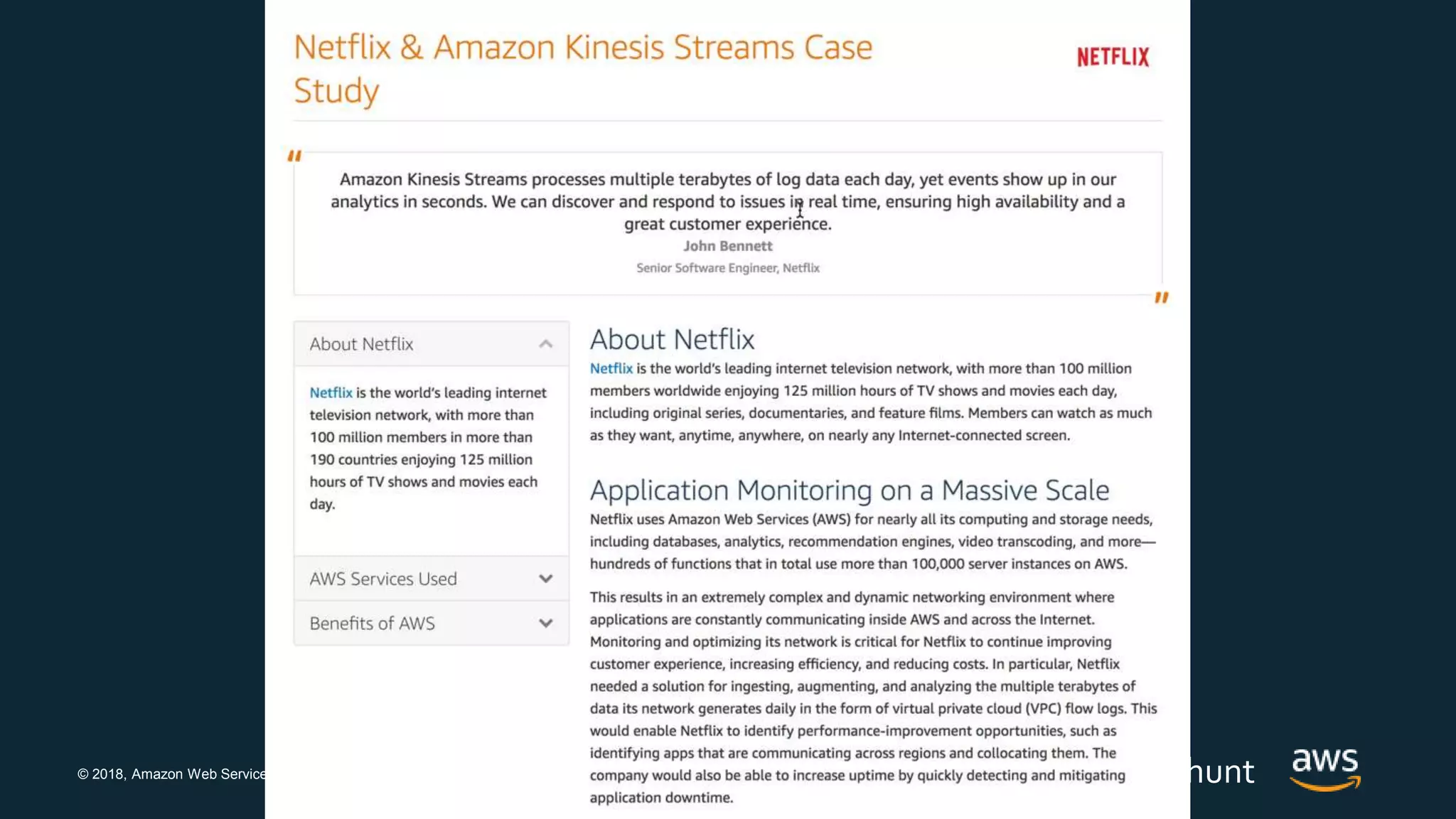 © 2018, Amazon Web Services, Inc. or its Affiliates. All rights reserved. @jrhunt
 