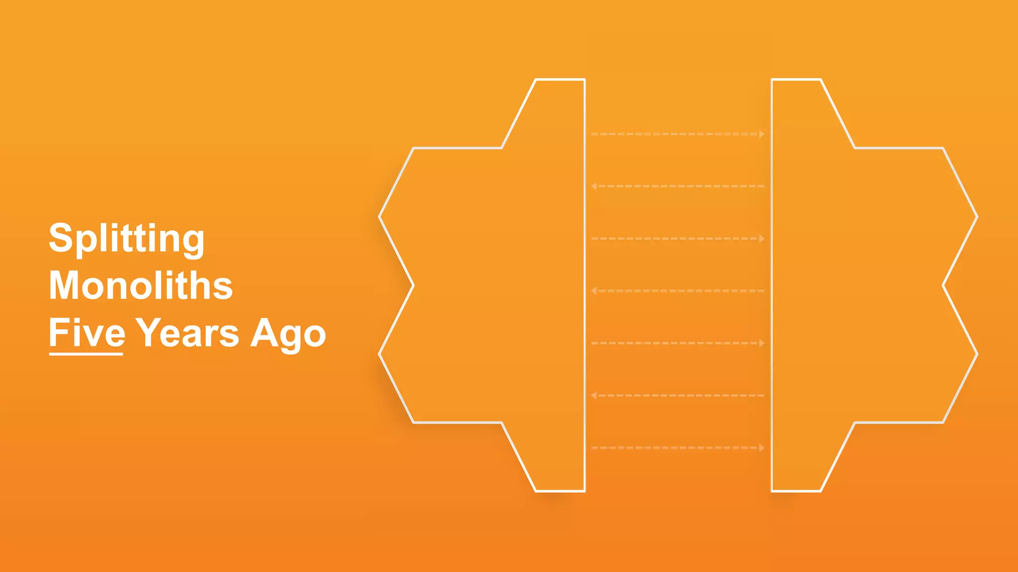 Splitting
Monoliths
TenFive Years Ago
 