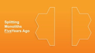 Splitting
Monoliths
TenFiveYears Ago
 