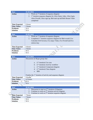 CC - Project Work Diary | PDF