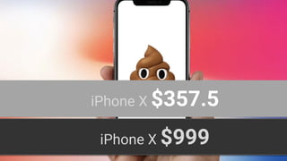 iPhone X $999
iPhone X $357.5
 