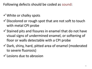 Cpi Probe Color Code Oral Health Assessment Form, CPI, DMFT | PPTX