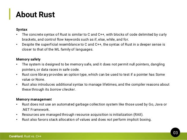 Rust vs C++
