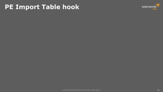 © 2018 SolarWinds MSP Canada ULC and UK Ltd. All rights reserved. 36
PE Import Table hook
 