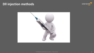 © 2018 SolarWinds MSP Canada ULC and UK Ltd. All rights reserved. 6
Dll injection methods
 