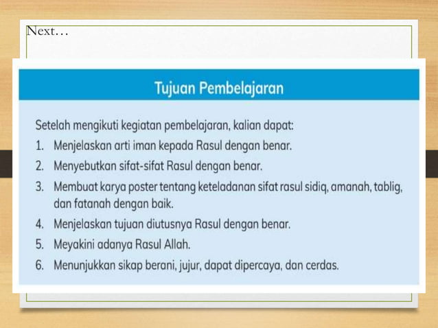 Sifat Sifat Rasul Rasul Allah Yang Wajibpptx Pptx