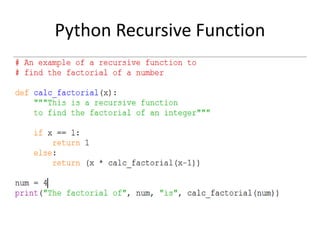Python Recursive Function
 