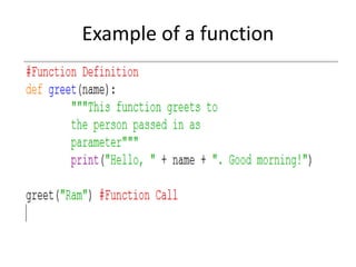 Example of a function
 