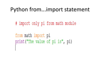 Python from...import statement
 