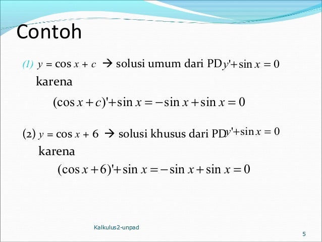 Persamaan Diferensial Biasa Kalkulus 2
