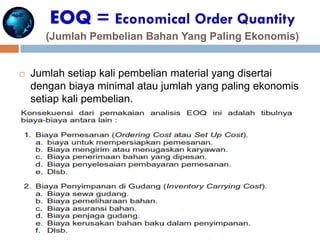 Perencanaan & Manajemen Persediaan_Materi Training "MANAJEMEN LOGISTIK ...