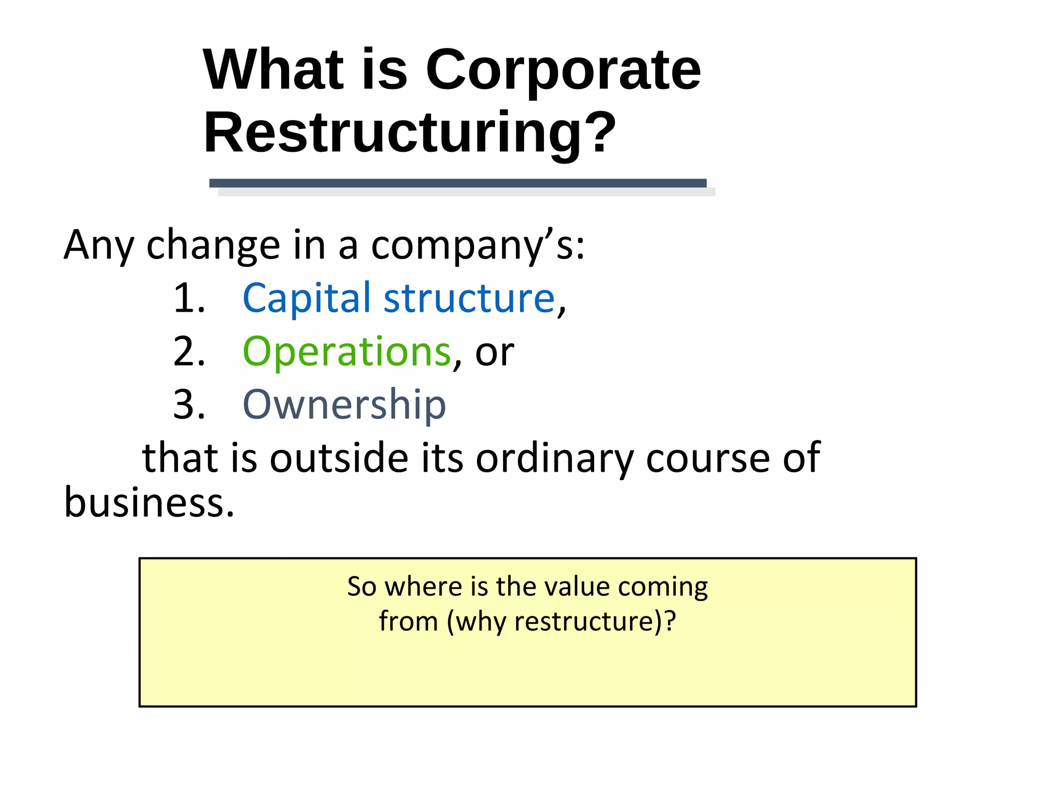 Corporate restructuring | PPT