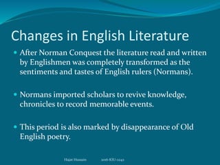Norman Language Changes Anglo Norman Period or Middle English | PPTX