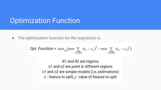 Optimization Function
● The optimization function for the regression is
 