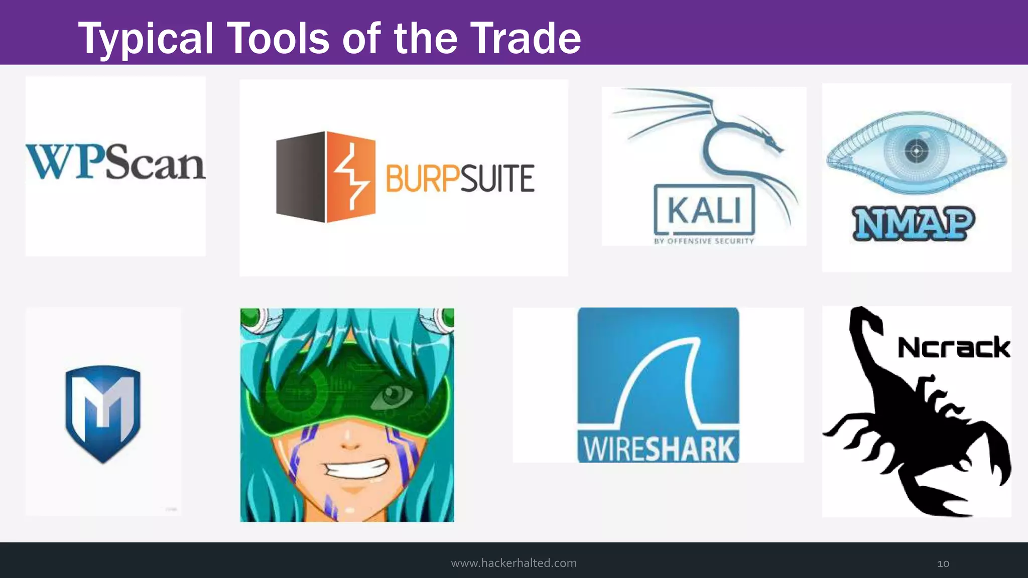 Typical Tools of the Trade www.hackerhalted.com 10 