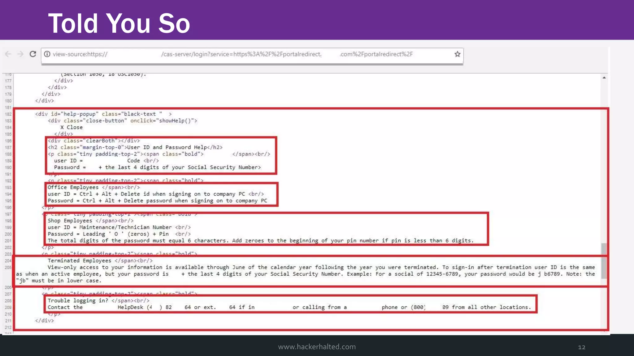 Told You So www.hackerhalted.com 12 