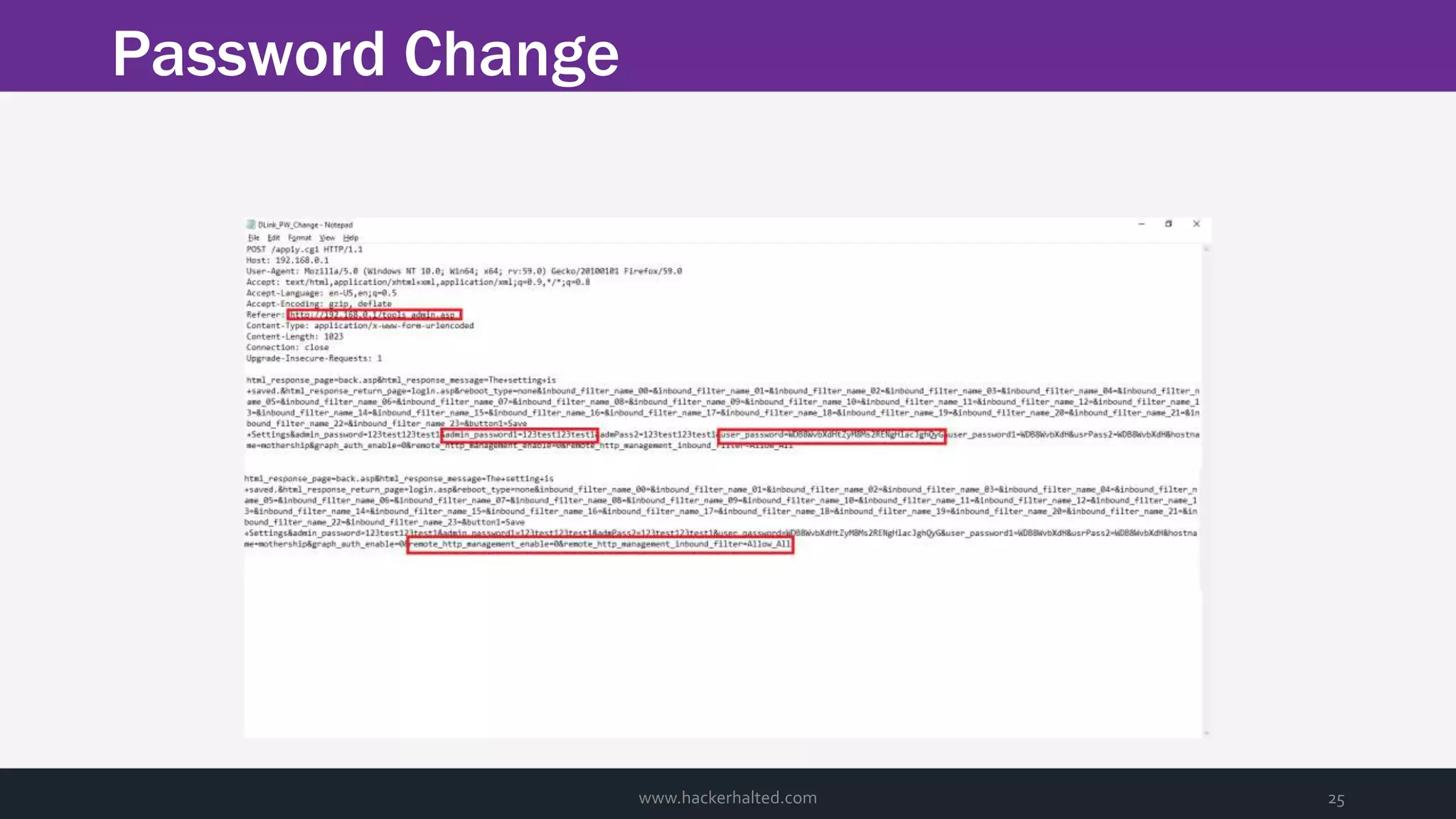 Password Change www.hackerhalted.com 25 
