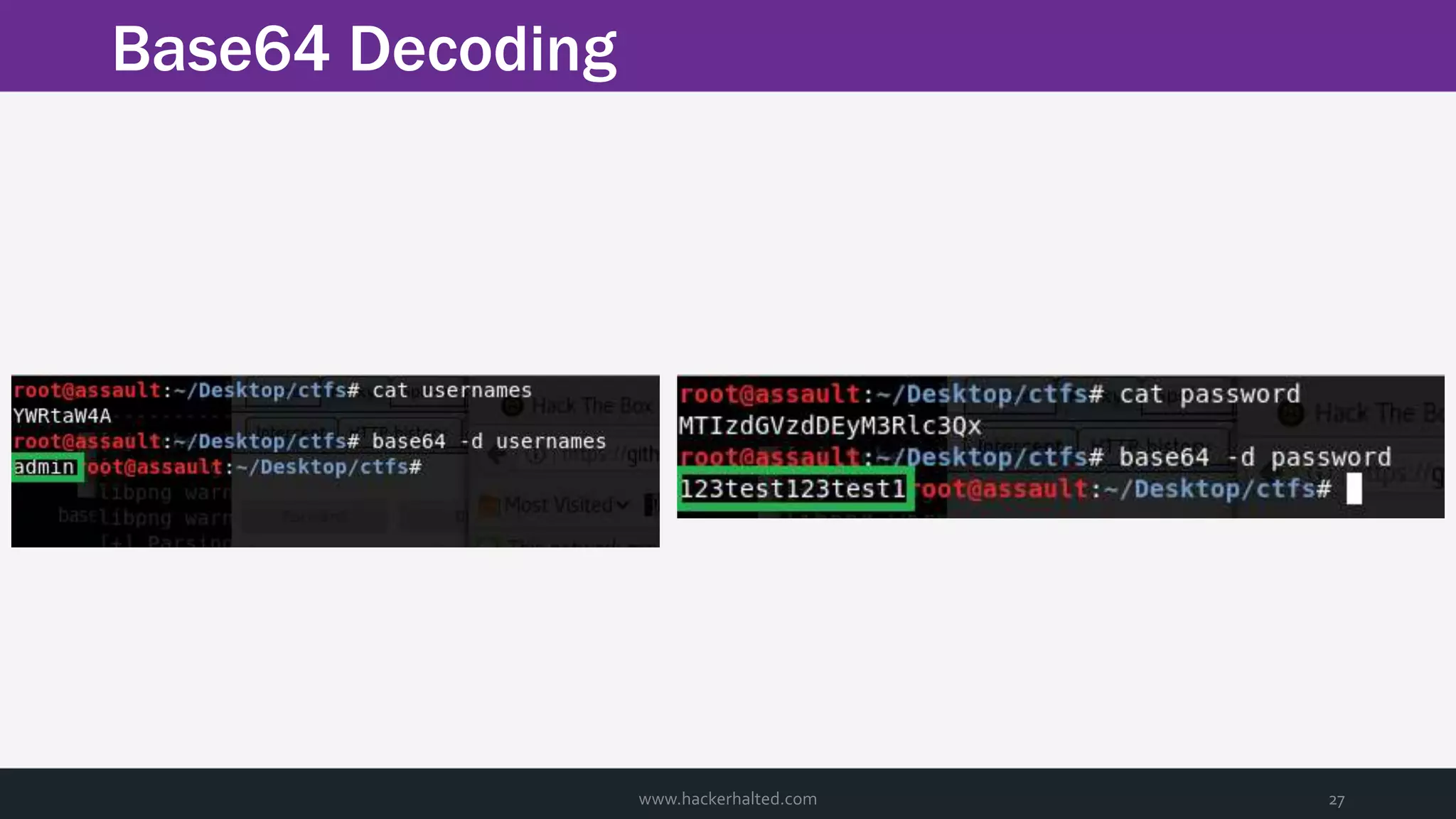 Base64 Decoding www.hackerhalted.com 27 
