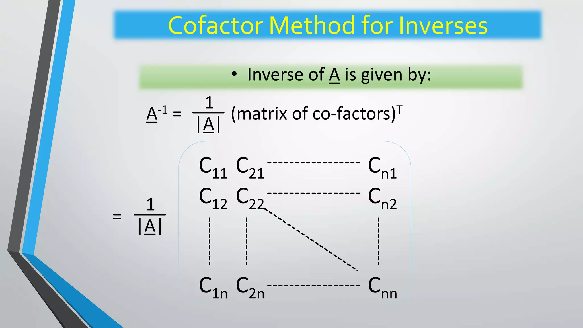the inverse of the matrix | PPTX