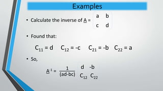 the inverse of the matrix | PPTX