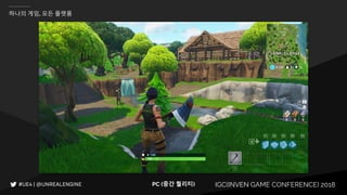 IGC(INVEN GAME CONFERENCE) 2018
하나의 게임, 모든 플랫폼
PC (중간 퀄리티)
 