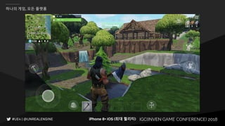 IGC(INVEN GAME CONFERENCE) 2018
하나의 게임, 모든 플랫폼
iPhone 8+ iOS (최대 퀄리티)
 