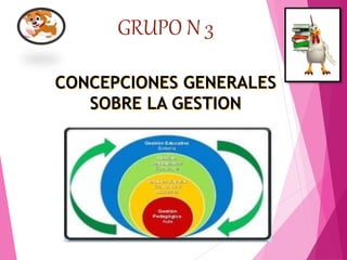 GRUPO N 3
CONCEPCIONES GENERALES
SOBRE LA GESTION
 