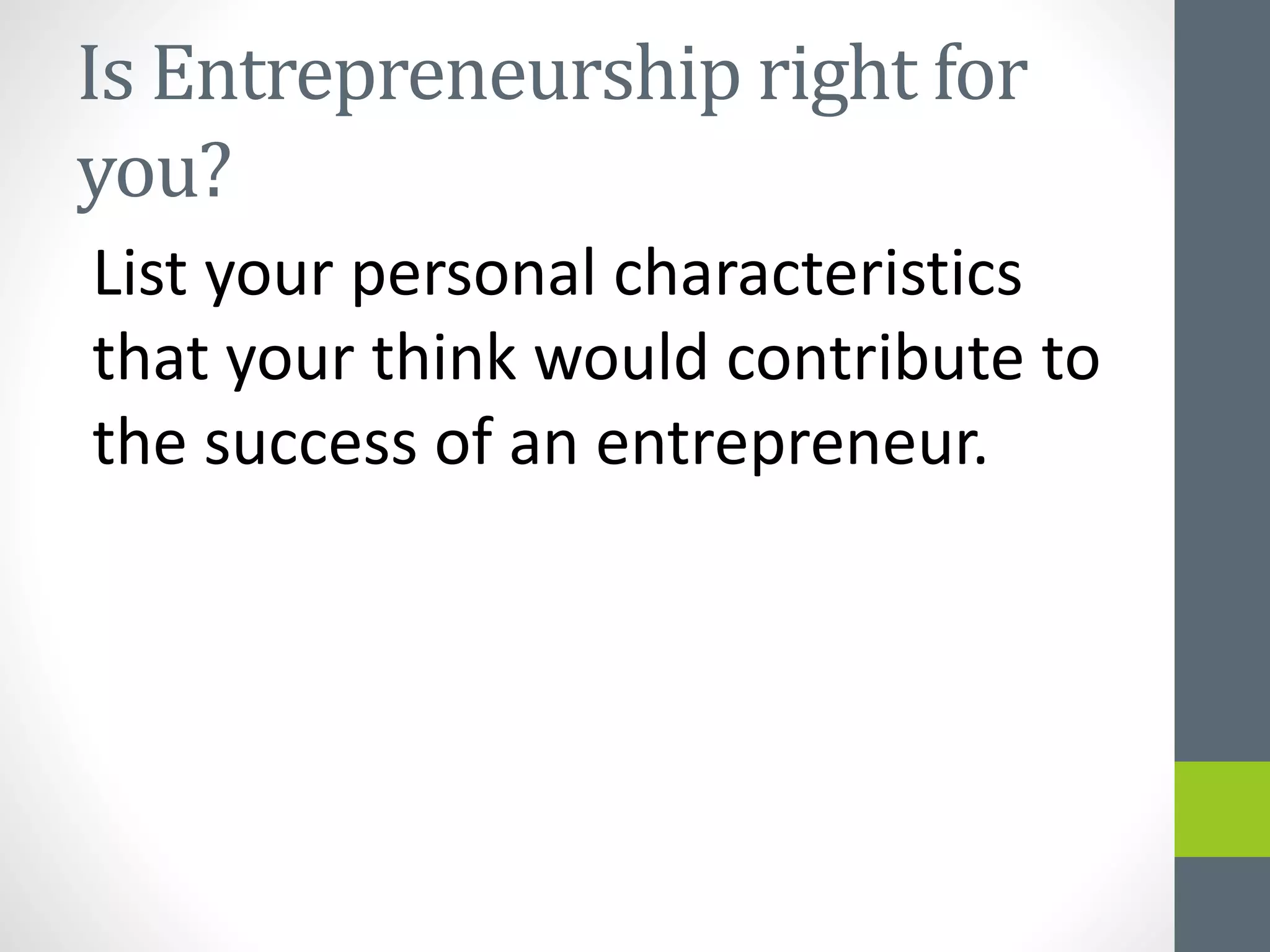 Which Of The Following Is A Characteristic Of Successful Entrepreneurs Characteristics of Successful Entrepreneurs | PPT