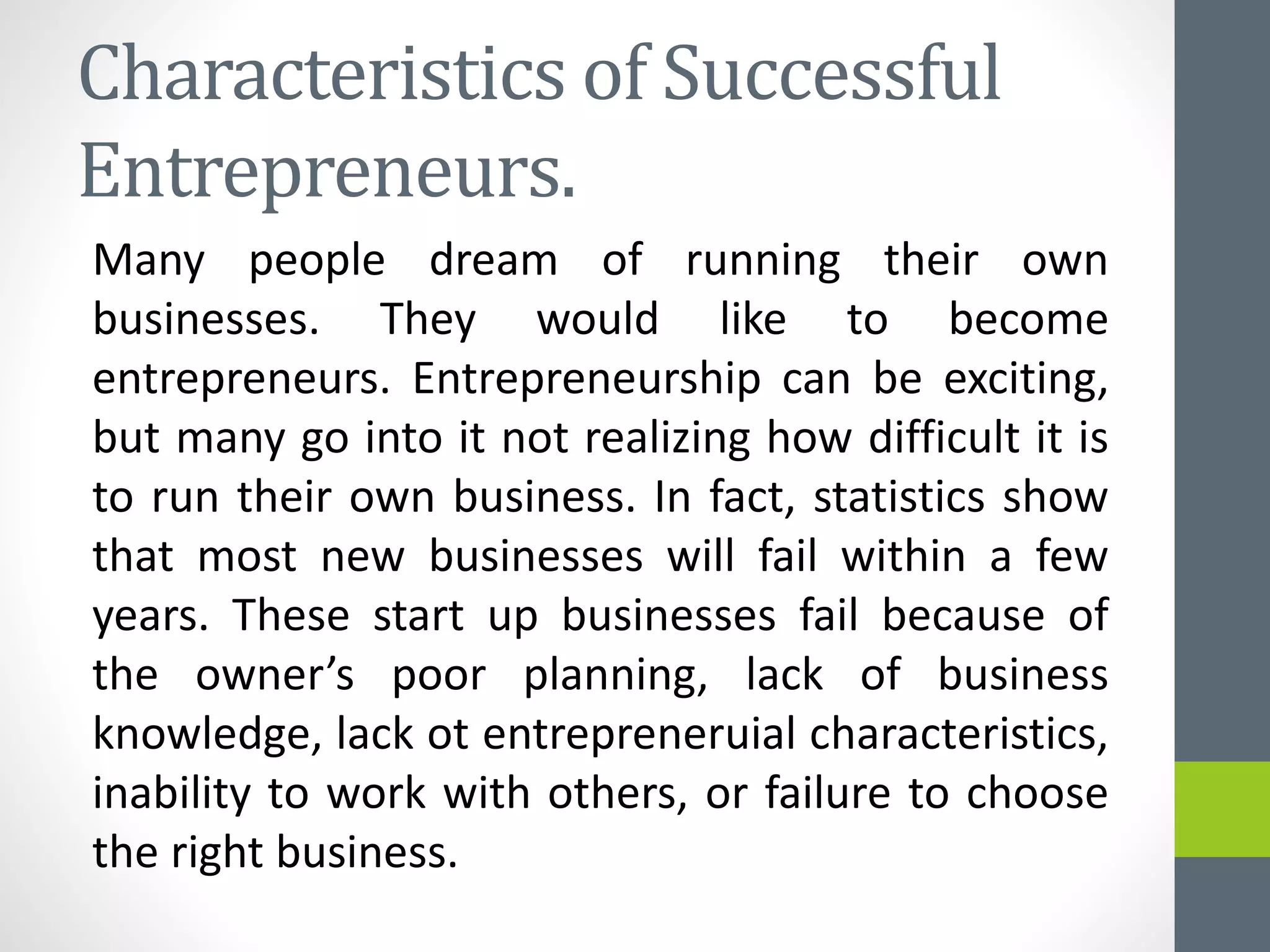 Which Of The Following Is A Characteristic Of Successful Entrepreneurs Characteristics of Successful Entrepreneurs | PPT