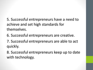 Characteristics of Successful Entrepreneurs | PPTX