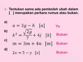 Rumus Algebra