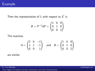 3. Linear Algebra for Machine Learning: Factorization and Linear ...